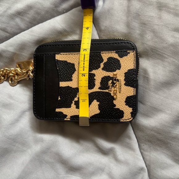 Coach Black and Tan Leopard Card Holder - Picture 6 of 6